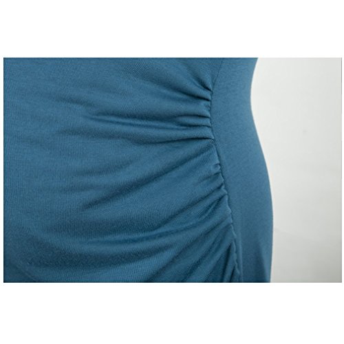 La vogue Damen Schwangerschafts Kleid Umstandskleid Sommerkleid Blau Bust86cm - 