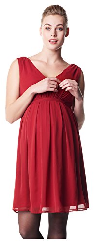 Noppies Damen Umstandskleid Dress sl Belem, Knielang, Gr. 40 (Herstellergröße: L), Rot (Warm Red C083) - 3