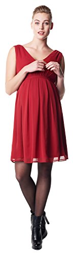 Noppies Damen Umstandskleid Dress sl Belem, Knielang, Gr. 40 (Herstellergröße: L), Rot (Warm Red C083) - 2