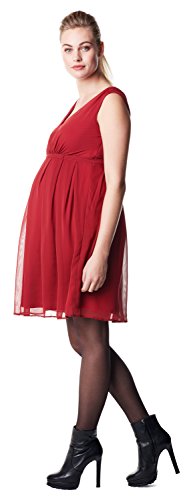 Noppies Damen Umstandskleid Dress sl Belem, Knielang, Gr. 40 (Herstellergröße: L), Rot (Warm Red C083) - 4