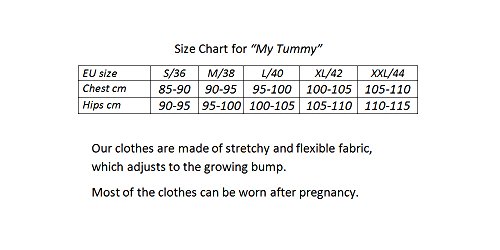 My Tummy Mutterschafts Kleid Umstands Kleid & Stillkleid elegant Adele schwarz-gelb XL (X-large) - 