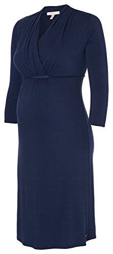 ESPRIT Maternity Damen Umstandskleid O84273, Knielang, Einfarbig, Gr. 42 (Herstellergröße: XL), Blau (Rich Navy 440) - 